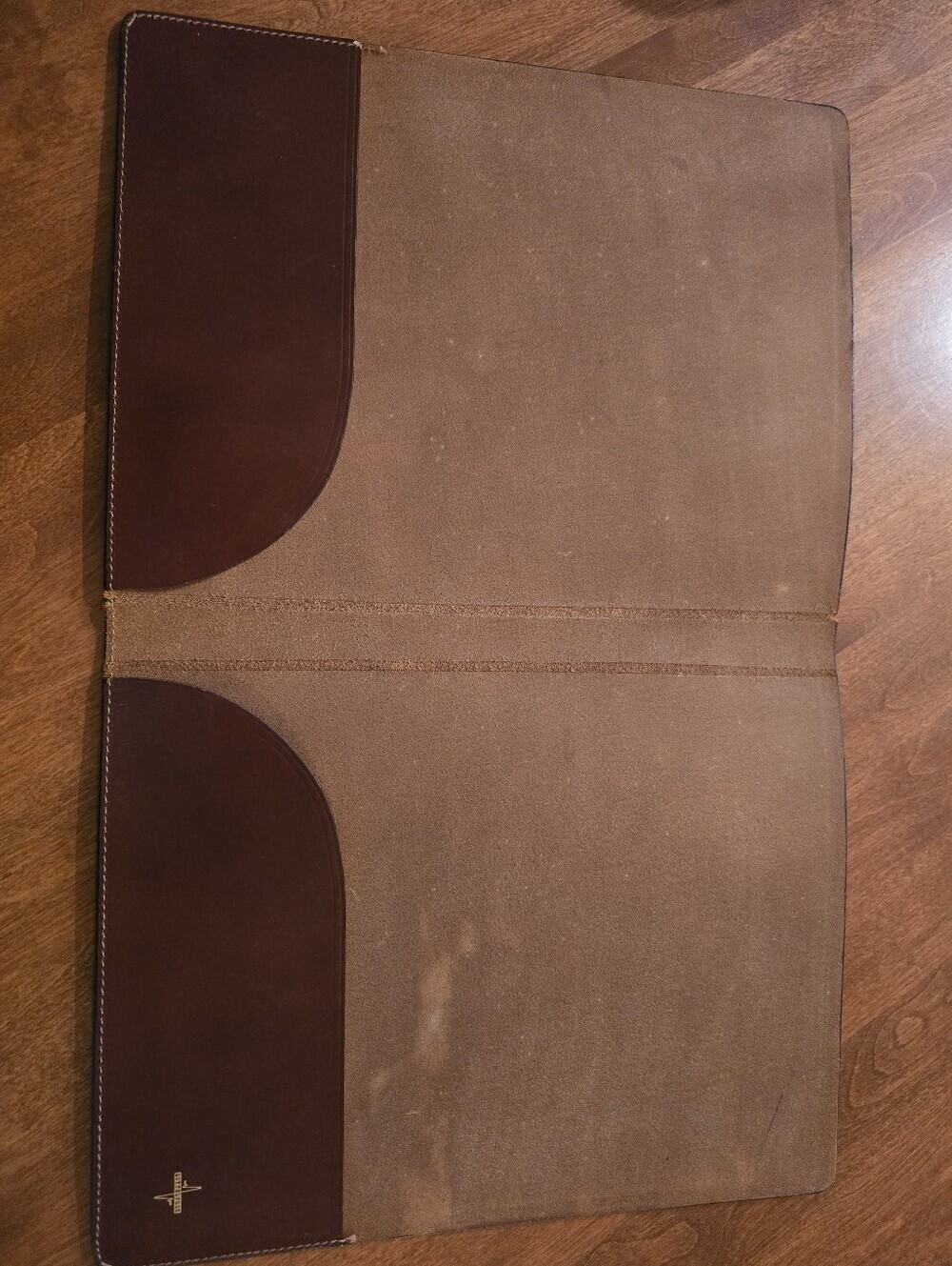Vtg Brown Leather Portfolio with gold stamp "Littelfuse" - Picture 3 of 7